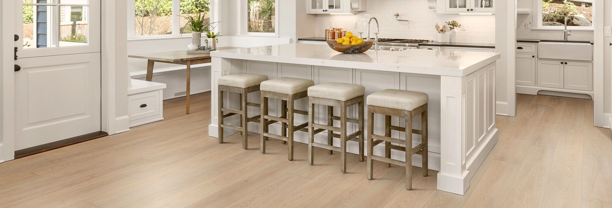 Kitchen with hardwood from Coastal Floor Covering Inc in Crowley